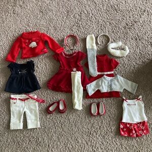 American girl accessories Christmas Outfits and pjs included